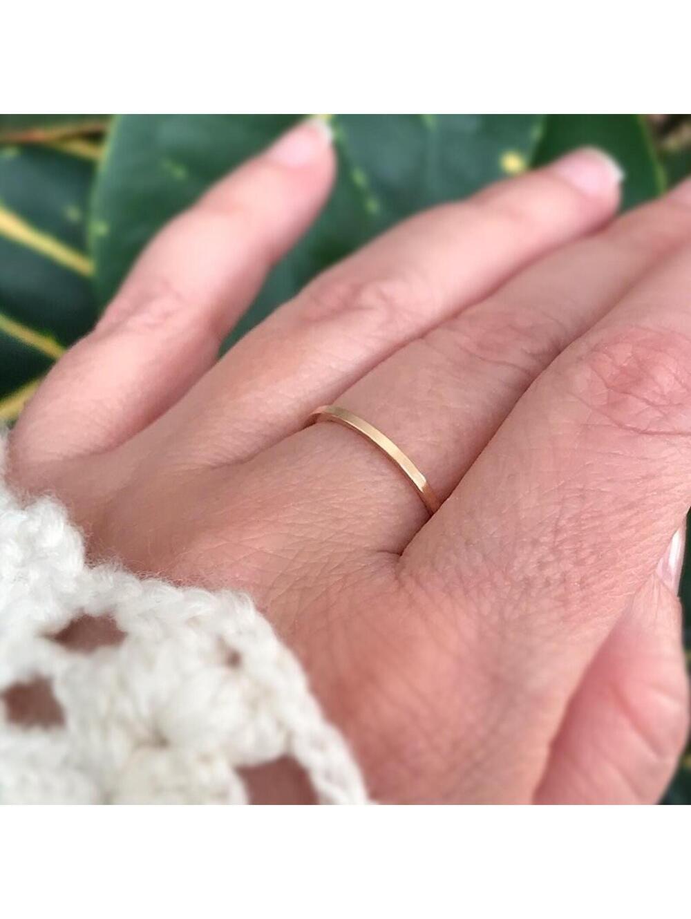 Square 14K Gold Filled Stacking Rings - Picture 2 of 5